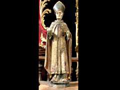 Hampel Schnitzfigur eines Hl. Bischofs