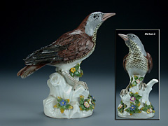 Hampel Mei�ener Porzellanfigur eines Vogels (Sperber)