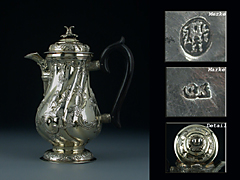 Hampel Selten feine, Silber-Kaffeekanne