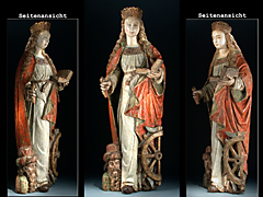 Hampel Bedeutende gotische Skulptur der Hl. Katharina