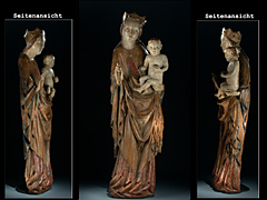Hampel Selten feine gotische Madonna mit dem Kind