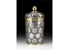 Хампель Gro�er barocker Deckelbecher in Silber