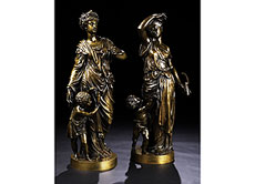 Hampel Paar gro�e Bronzfiguren