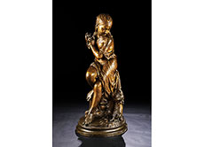 Hampel Terrakotta-Figur eines sitzenden M�dchens