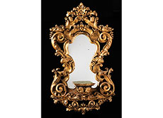 Hampel Barocker Wandspiegel mit Figurenpodest