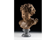 Hampel  Terracotta-B�ste eines Bacchus-Kn�bleins
