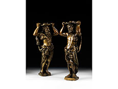 Хампель Paar Renaissance-Bronzefiguren