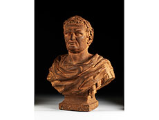 Hampel Terrakotta-Büste des römischen Kaisers Vespasian