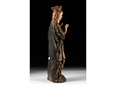 Hampel Schnitzfigur einer Madonna mit Kind