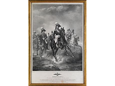 Hampel Gro�e Lithographie Zar Nikolaus I (1796 - 1855)  zu Pferd mit Begleitern