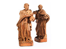 Hampel Paar Terrakottastatuen:  Die Apostel Matth�us und Petrus