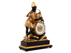 Hampel Seltene Biedermeier-Kaminuhr mit türkisch/ arabischer Augenwender-Figur