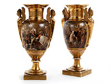 Hampel Paar franz�sische Empire-Ziervasen mit Napoleon-Motiven