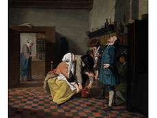 Hampel Jan Josef Horemans d. J.,  
1714 Antwerpen - 1790 
Der Maler war Dekan der Lukasgilde in Antwerpen.