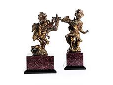 Hampel Paar Leuchterengel in Bronze