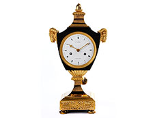 Hampel Franz�sische Kaminuhr in br�nierter Bronze und Feuervergoldung