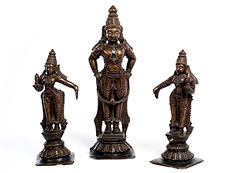 Hampel Drei indische Bronzefiguren