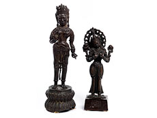 Hampel Zwei indische Bronzefiguren