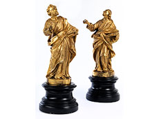 Hampel Paar vergoldete Bronzefiguren zweier Evangelisten 