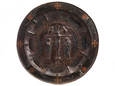 Hampel Museale, seltene, byzantinische Reliefplatte mit Kreuzesdarstellung