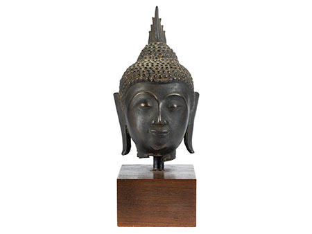 Detailabbildung:  Kopf eines Bronzebuddha