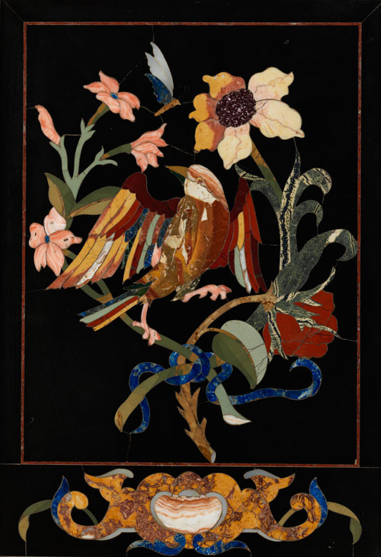 Pietra duraBild mit zugehörigem Steinrahmen Hampel Kunstauktionen