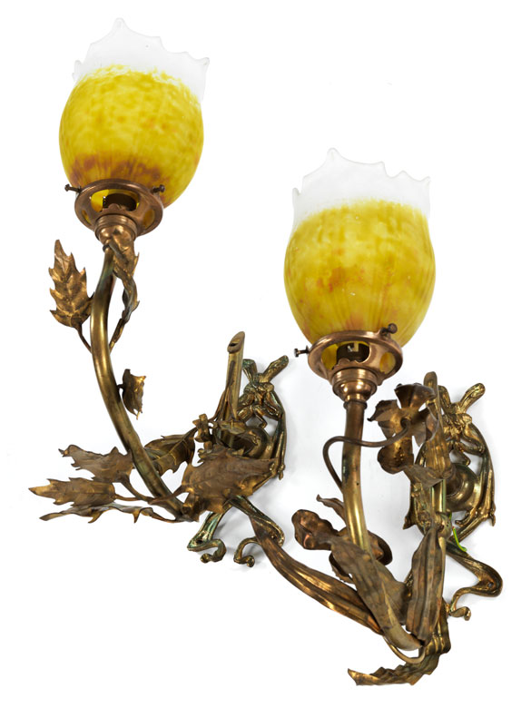 Paar Jugendstil Wandlampen Hampel Fine Art Auctions