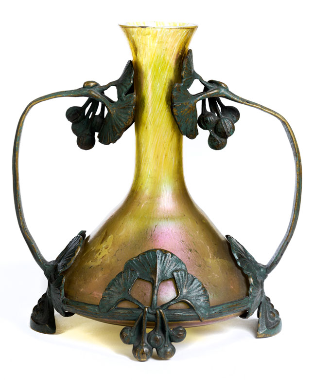 JugendstilVase mit Montierung Hampel Kunstauktionen