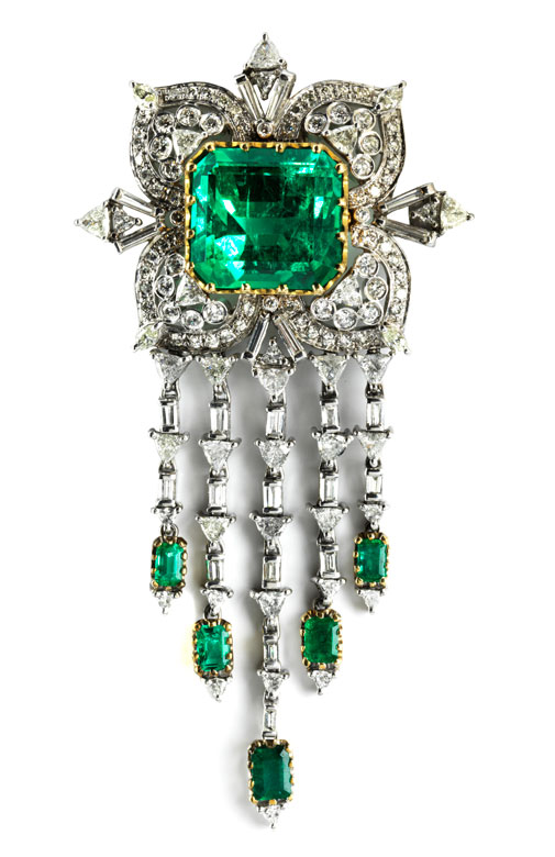 Smaragd-Diamantbrosche von Van Cleef & Arpels
