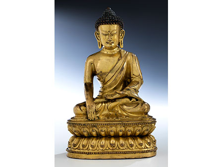 † Bedeutende Bronzefigur des Buddha