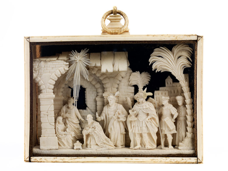 Diorama mit Anbetung der Heiligen Drei Könige