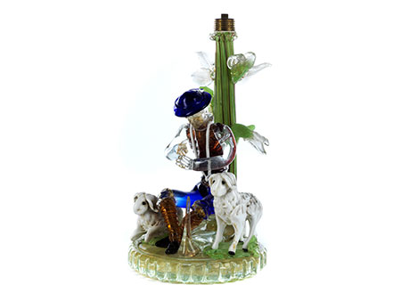 Glasfigurengruppe „Schäfer mit Schafen“, Archimede Seguso, zug.