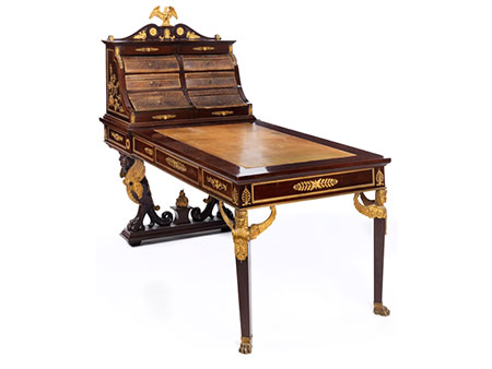 Außergewöhnlicher Napoleon III-Schreibtisch mit Empire-Dekor