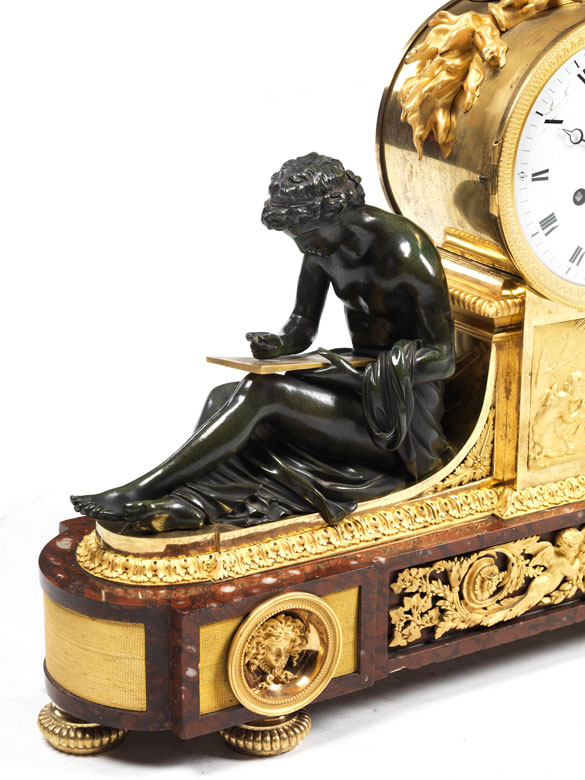 Große neoklassizistische Pendule La Liseuse Hampel Kunstauktionen