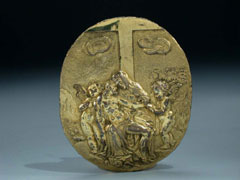 Ovales Bronzerelief mit Darstellung einer Pieta