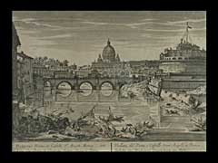 Detailabbildung: Vedute von Rom: St. Peter, Engelsburg und Engelsbrücke