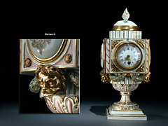 Meissner Porzellan-Tischuhr im Louis XVI-Stil