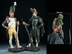 Detailabbildung:  Zwei großfigurige französische Soldatendarstellungen
