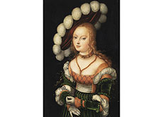 Lucas Cranach the Elder 1472 Kronach – 1553 Weimar, THREE-QUARTER PORTRAIT OF A YOUNG WOMAN 