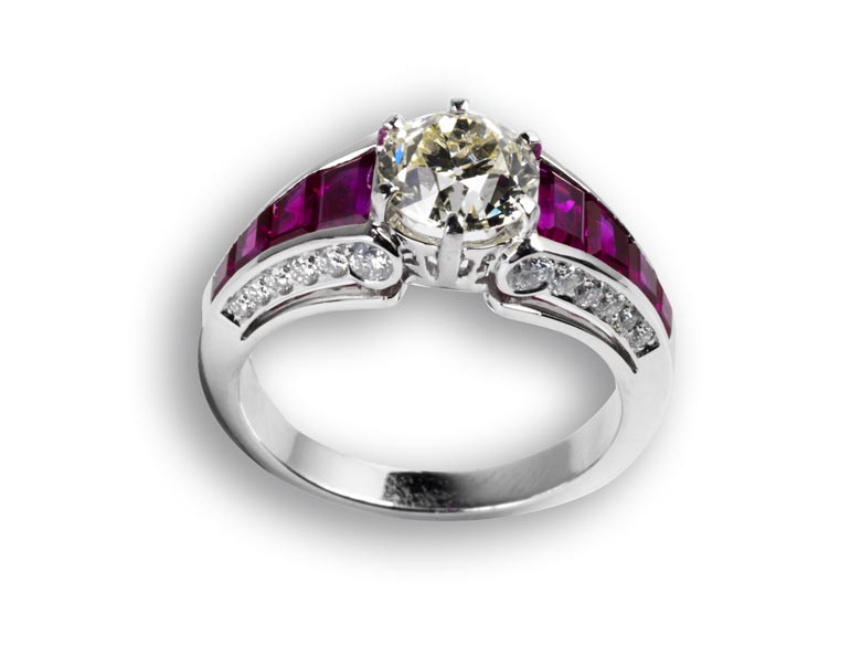 Diamant Rubin Ring Hampel Fine Art Auctions