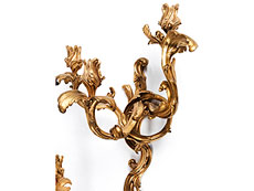 Detailabbildung: Paar Wandkerzenhalter in vergoldeter Bronze im Louis XV-Stil