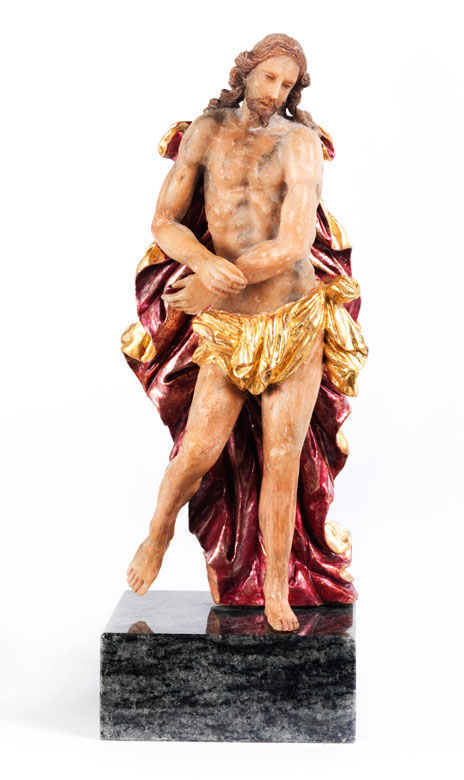 Alabasterfigur eines Geißelungschristus