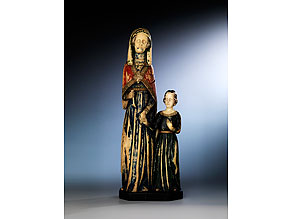 Elfenbein-Figurengruppe der Heiligen Anna mit der jugendlichen Maria