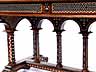 Detailabbildung: Salontisch mit reicher Elfenbein- und Ebenholzintarserie im maurisch geprägten Renaissance-Stil