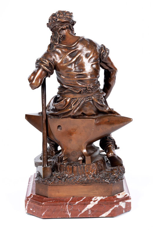 Bronzeskulptur Le Travail von Charles Auguste Lebourg, 1829 1906