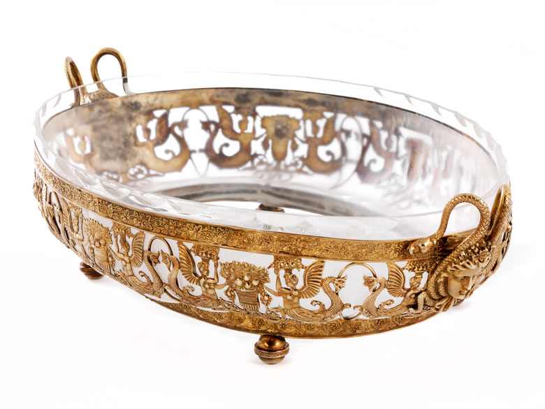 Große, ovale, klassizistische Tischschale - Hampel Kunstauktionen