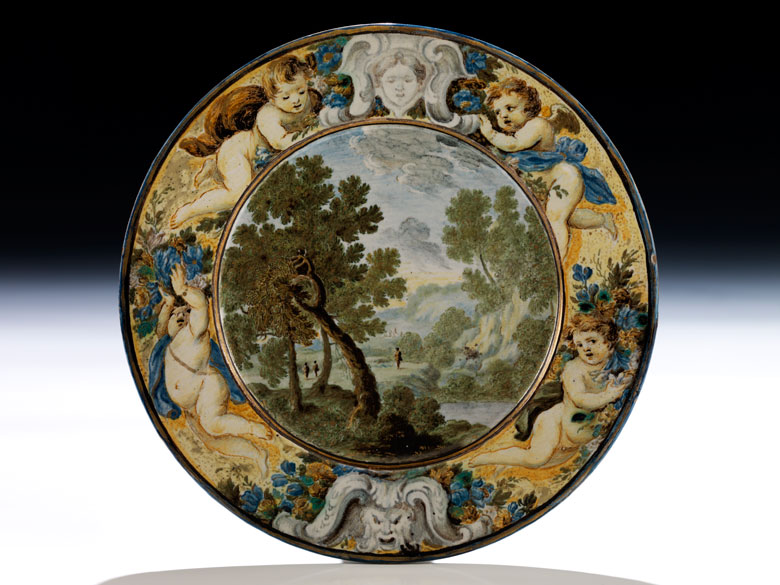 Majolika-Teller von Carlo Antonio Grue, 1655 - 1723