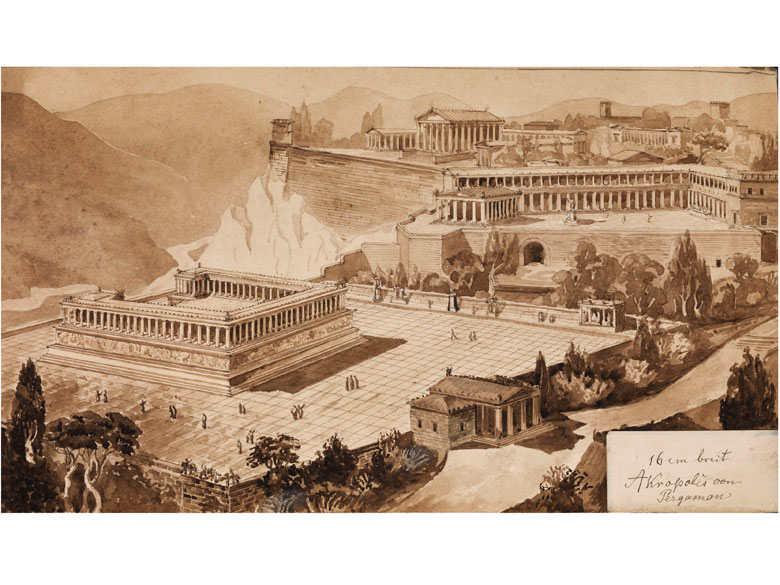 Akropolis von Pergamon aus gesehen Hampel Kunstauktionen